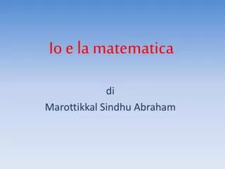 io e la matematica