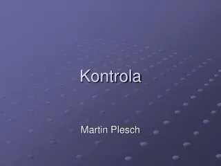 kontrola