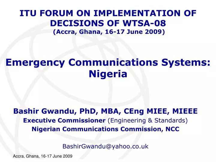 emergency communications systems nigeria