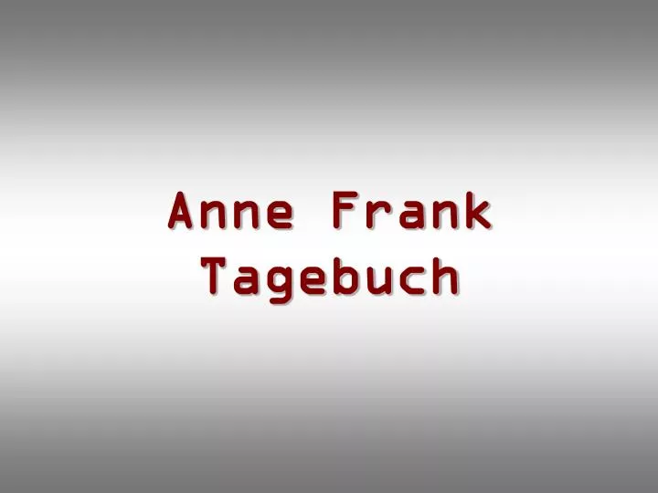 anne frank tagebuch