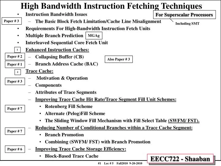 high bandwidth instruction fetching techniques