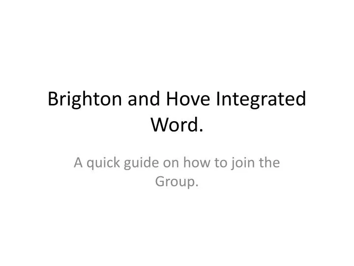 brighton and hove integrated word