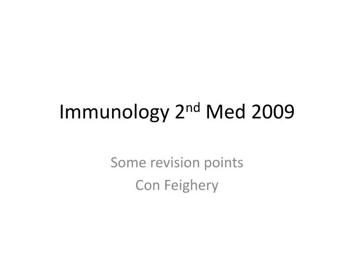 immunology 2 nd med 2009