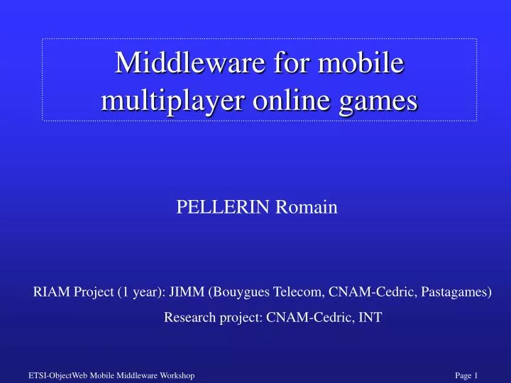 middleware for mobile multiplayer online games