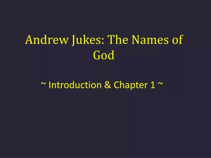 andrew jukes the names of god