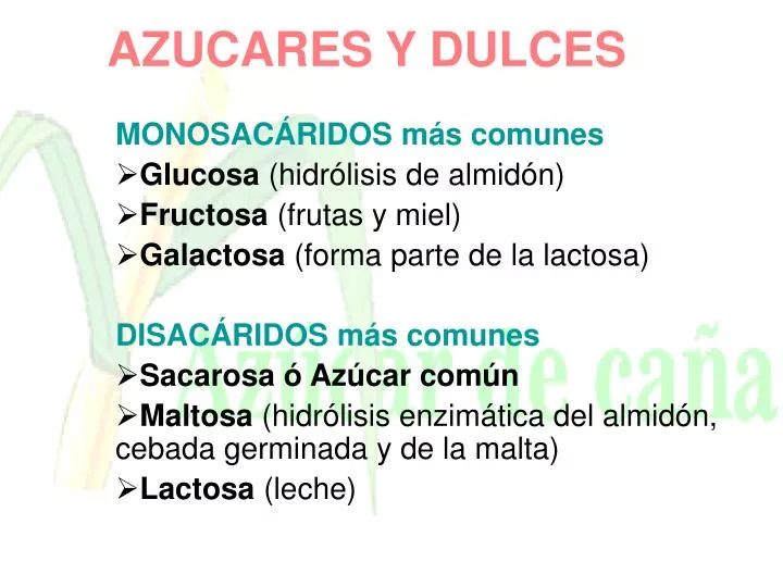 azucares y dulces