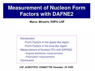 Measurement of Nucleon Form Factors with DAFNE2