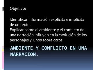 ambiente y conflicto en una narraci n