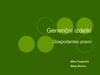 generi ni izdelki