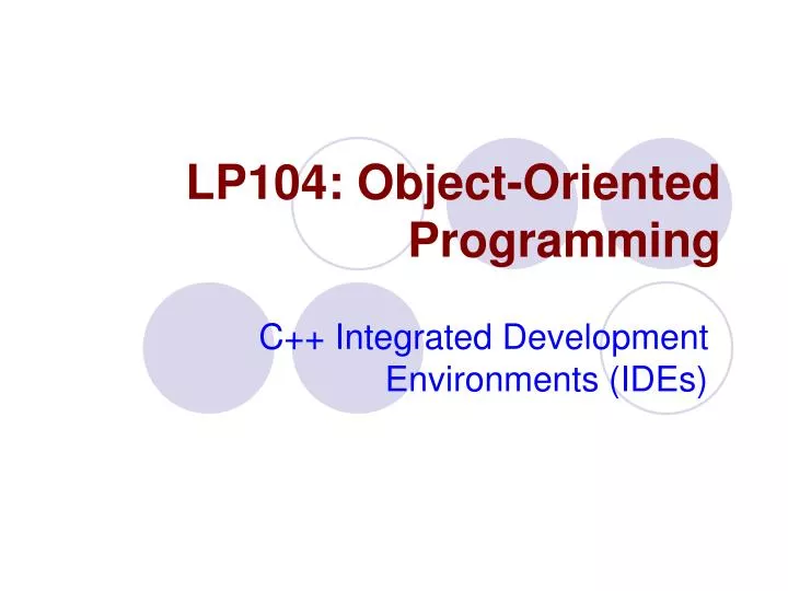 lp104 object oriented programming