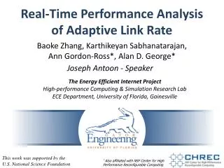 Real-Time Performance Analysis of Adaptive Link Rate