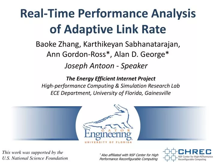real time performance analysis of adaptive link rate