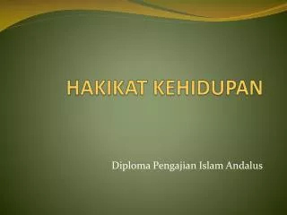 hakikat kehidupan