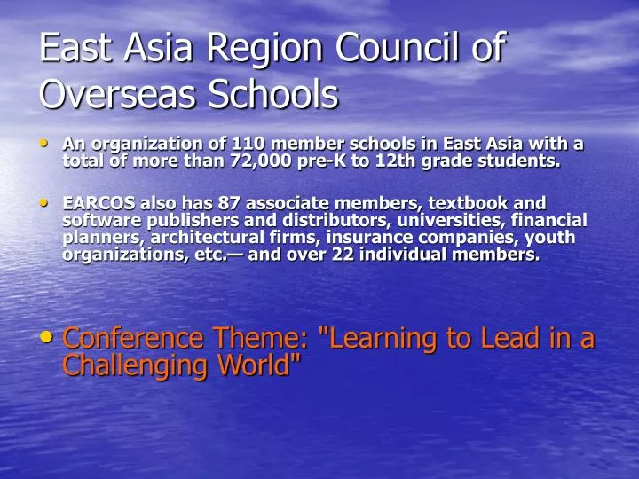 east asia region council of overseas schools