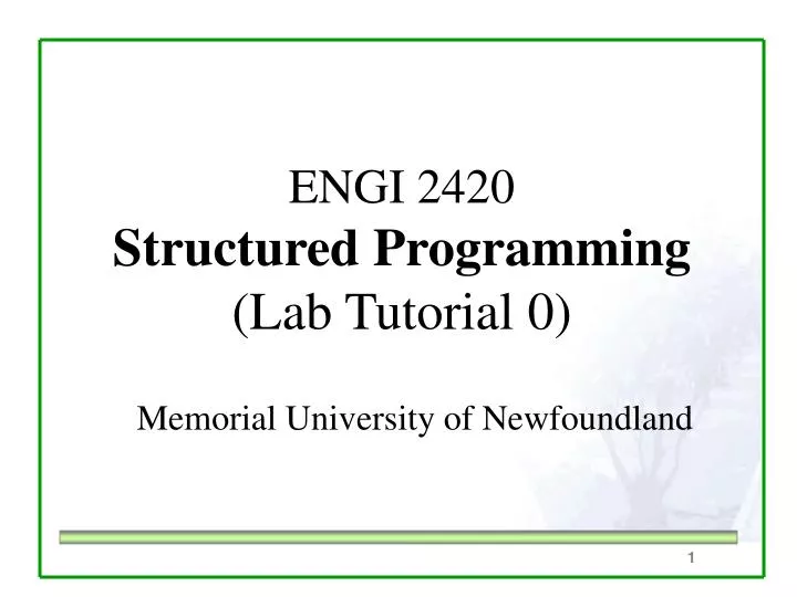 engi 2420 structured programming lab tutorial 0