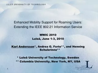 Enhanced Mobility Support for Roaming Users: Extending the IEEE 802.21 Information Service