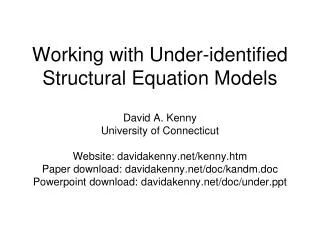 Working with Under-identified Structural Equation Models