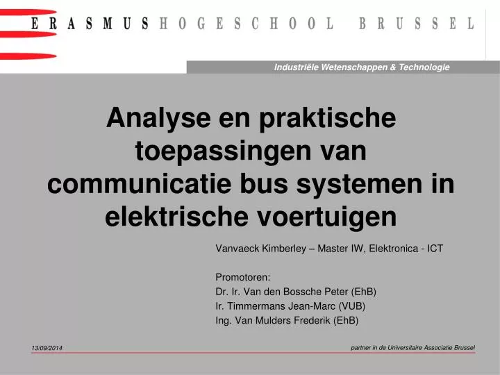 analyse en praktische toepassingen van communicatie bus systemen in elektrische voertuigen