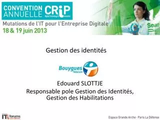 gestion des identit s
