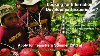 Looking for International Development Experience?