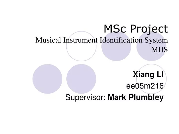 msc project musical instrument identification system miis