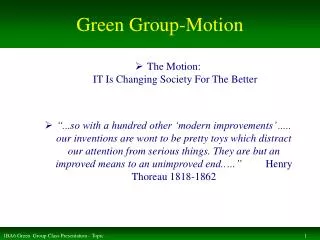 Green Group-Motion