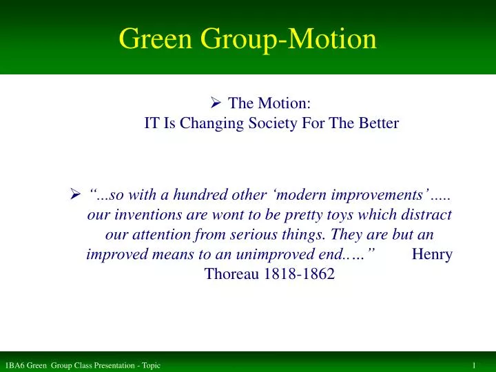 green group motion