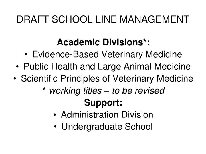 draft school line management