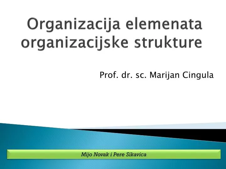 organizacija elemenata organizacijske strukture