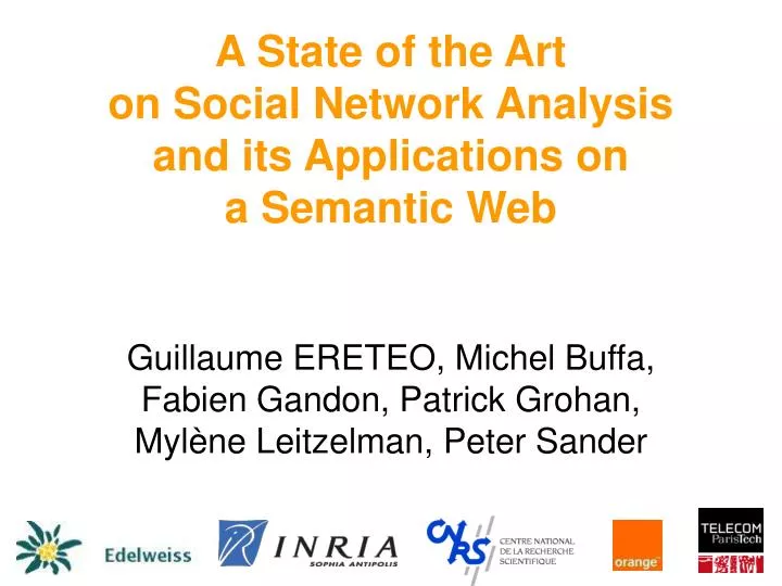 a state of the art on social network analysis and its applications on a semantic web