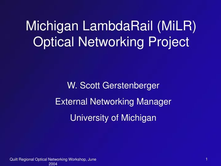 michigan lambdarail milr optical networking project
