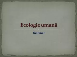 ecologie uman