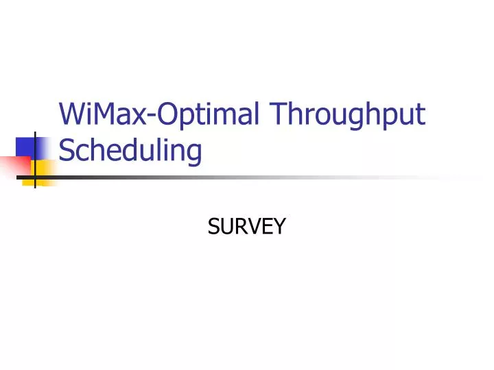 wimax optimal throughput scheduling