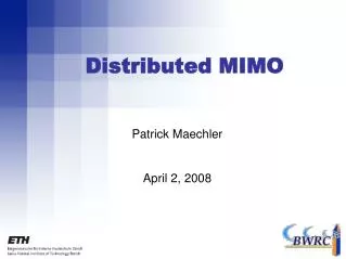 Distributed MIMO