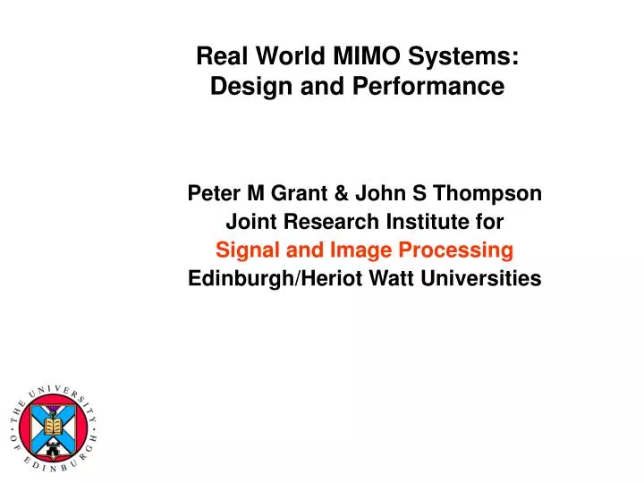 real world mimo systems design and performance