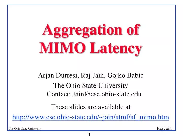 aggregation of mimo latency
