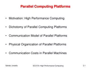 Parallel Computing Platforms