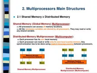 2. Multiprocessors Main Structures