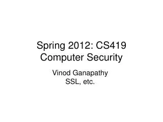 vinod ganapathy ssl etc
