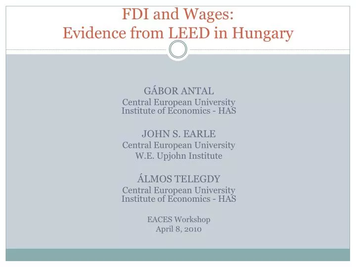 fdi and wages evidence from leed in hungary