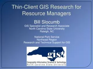 Thin-Client GIS Research for Resource Managers