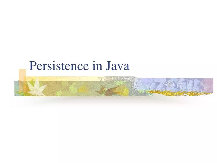 persistence in java