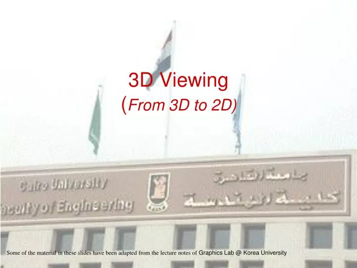 3d viewing from 3d to 2d