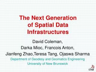 The Next Generation of Spatial Data Infrastructures