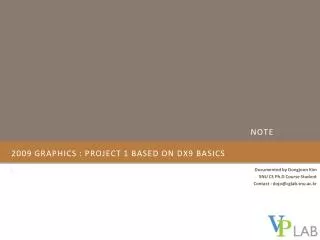 2009 Graphics : project 1 based on DX9 basics