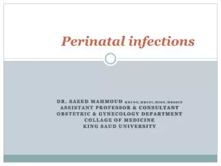 Perinatal infections