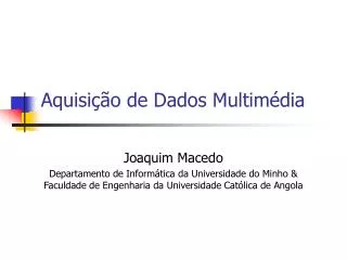 aquisi o de dados multim dia