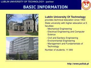 Lublin University Of Technology provides technical education since 1953