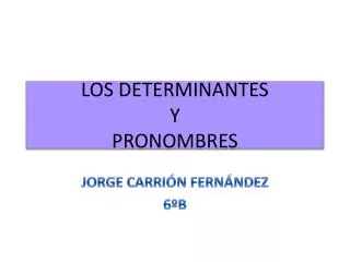 los determinantes y pronombres