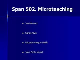 span 502 microteaching